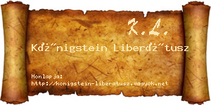 Königstein Liberátusz névjegykártya